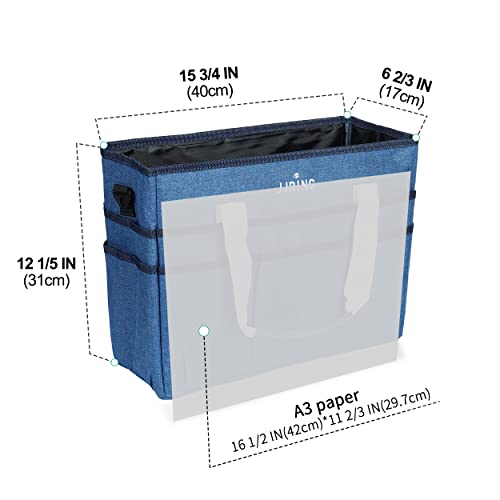 JJRING Craft Organizer Tote Bag Large Art Storage Caddy Blue - color: Blue, size: Large