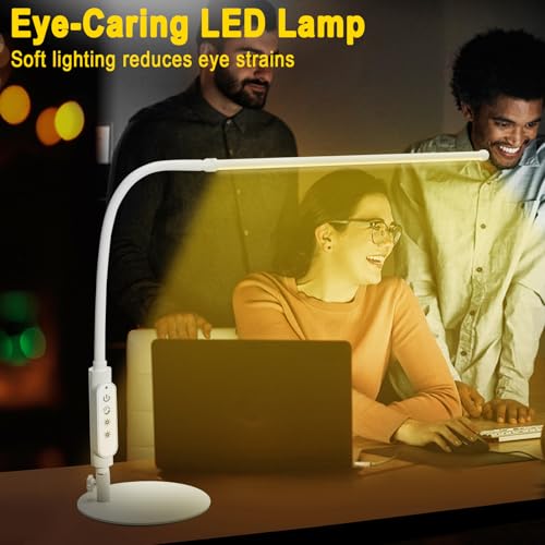 CGBE LED Desk Lamp, 23.6" Nail Light for Desk with Adjustable Gooseneck - color: White-Table