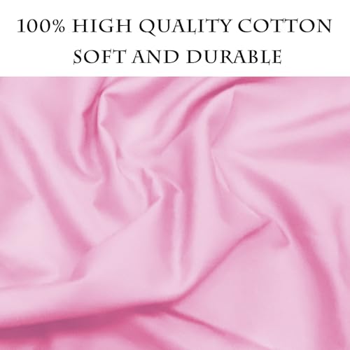 Pink Cotton Fabric 1 Yards, 100% Natural Cotton Poplin Fabric by The Yard, 59 Inches Wide Lining Fabric for Sewing Apparel Cloth Hard-Wearing & High-Density Embroidery Quilting, Sewing Material - color: Pink, size: 1Y