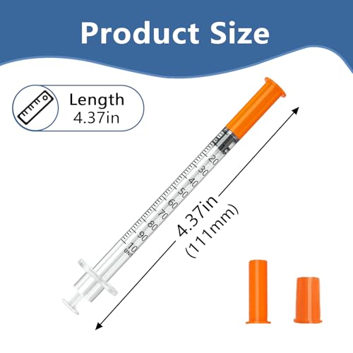 jeringas 1ml 29G 1/2" (12.7mm), Individually Wrapped, Box of 100 - size: 1ml 29G 1/2 Inch
