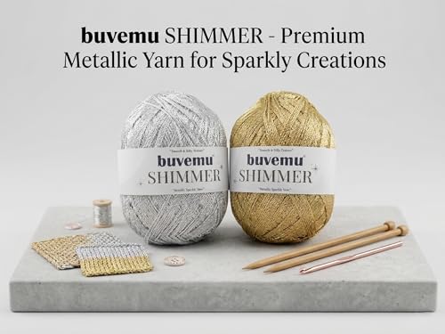 Shimmer Metallic Thread for Crochet, Lace, Embroidery, Black,Silver Glitter - color: Black, Silver Glitter, size: 1 Pack