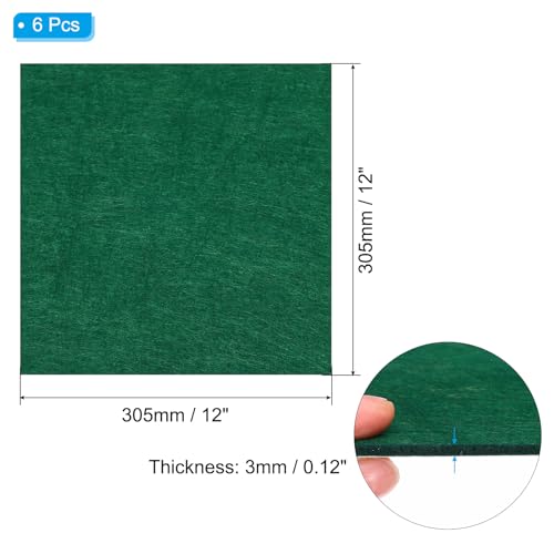 PATIKIL 12x12 Inch Lamp Base Felt, 6Pack 3mm Thickness Square Felt Furniture Pad Soft Adhesive Non-Slip Anti-Scratch Backed Felt for Lamp Furniture DIY Craft, Dark Green - color: Dark Green, size: 12x12 Inch