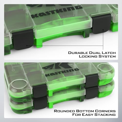 KastKing Utility Tackle Boxes, 3600 and 3700 Fishing Tackle Trays - color: Green Camouflage, size: 3600(2Pack)