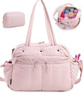 MYBAGZING Large Crochet Bag Organizer w/Crochet Hook Case & Yarn Grommets - color: Pink