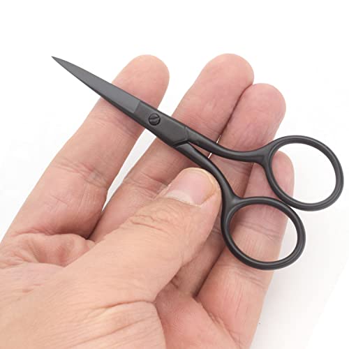 Multicolor Professional Grooming Scissors for Facial Hair Removal - color: Black