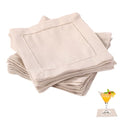 25pcs Linen Cocktail Napkins, Reusable Square Cocktail Napkins - color: Flaxen