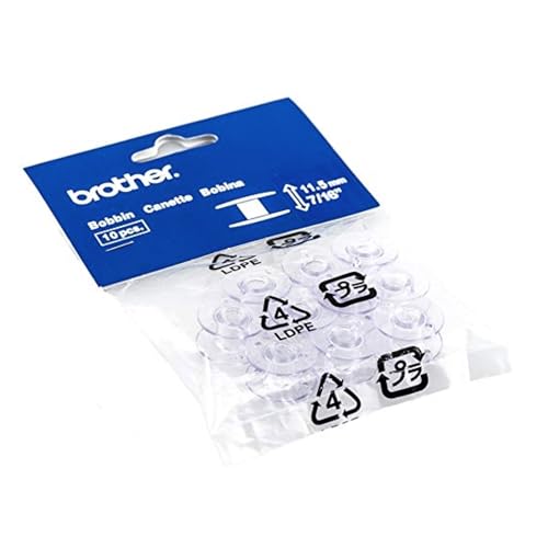 Brother Sewing and Embroidery Bobbins 10-Pack, SA156,Clear, 11.5 mm - size: 11.5 mm