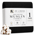 AK TRADING CO. Muslin Fabric/Textile - Draping Fabric - Black 1 Yard Medium Weight - 100% Cotton (60in. Wide) - color: Black, size: 1 Yard