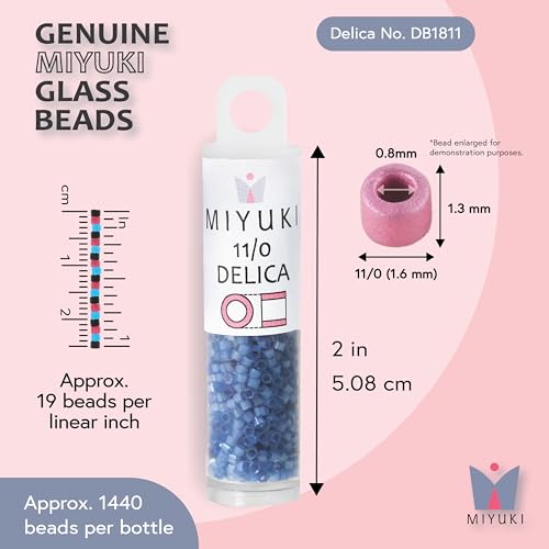 Miyuki Delica Seed Beads - color: DB1811 - Dyed Dusk Blue Silk Satin