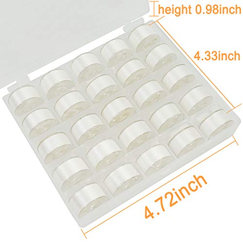 New brothread 25pcs Size A SA156 Prewound Bobbin Thread -White - color: 60wt white