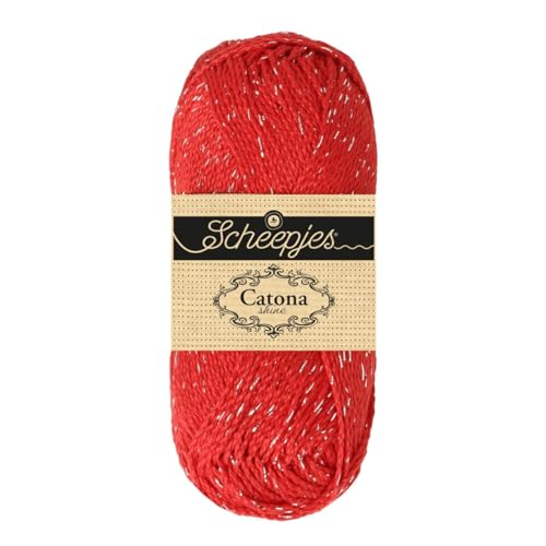 Scheepjes Catona Shine Cotton-Metallic Crochet Thread, 50g - Jet Black/Gold - color: 110-G Jet Black - Gold