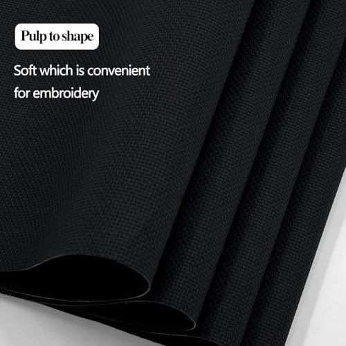 Aida Cloth 14 Count Cross Stitch Fabric Cross Stitch Aida Cloth for Embroidery and Needlework (Black, 30 * 39inch) - color: Black