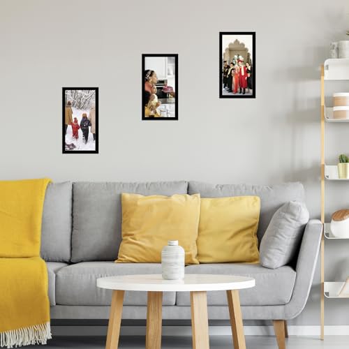 JCJMY 5x11 Picture Frame Black for Wall Hanging or Tabletop, Wall Mounting Horizontally or Vertically, 5 x 11 Wall Gallery Poster Photo Frame with Shatter Resistant Plexiglass, Black - color: Black, size: 5x11 inch