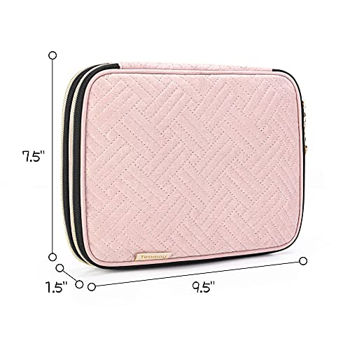 Teamoy Crochet Hook Case Organizer, Crochet Needle Storage Bag, Misty Rose - color: Misty Rose