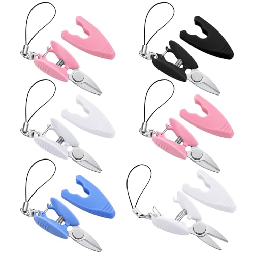 Chunful Tiny Scissors with Cover, TSA Approved Mini Travel Scissors, 6 Pcs