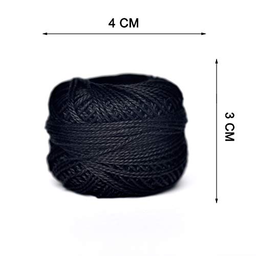 Colored BIRDCrochet Thread, Size 8 Crochet Yarn，2 Ply Cotton Yarn, 10 Balls (White&Black) - color: White&black