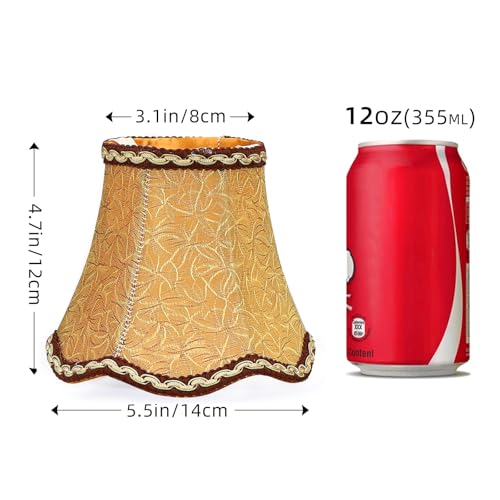 Fuloon Small Clip on Chandelier Lamp Shades, 2 Pack, Coffee - color: Coffee, size: 2 Pack