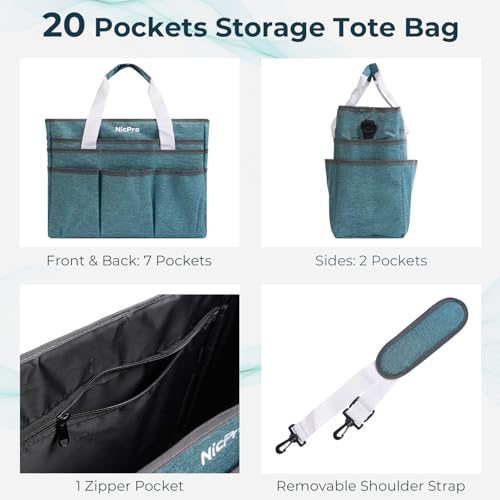 Nicpro Craft Art Bag, Large Art Tote Bag with Multiple Pockets for Supply - size: Large