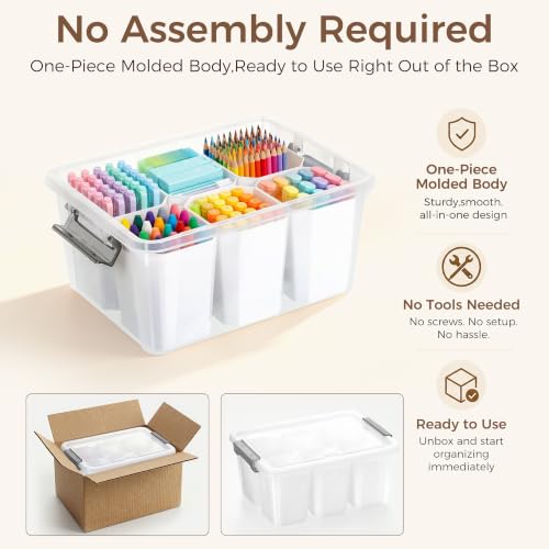 Citylife 17QT Craft Organizers and Storage bins with Lids, Marker Organizer - size: 1 Pack-17 QT