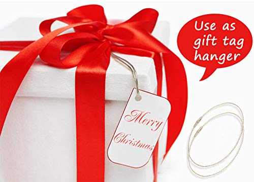 Christmas Tree Ornament String Hanger Precut Ribbon Hook with Snap Fastener - color: Silver, size: 200pcs