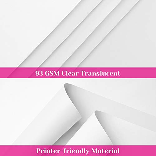 Cridoz 50 Sheets Vellum Paper 8.5 x 11 Inches Translucent Clear for Printing Sketching Tracing Drawing Animation