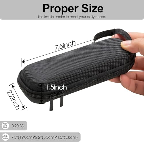sijidou Insulin Cooler Travel Case, Portable Insulin Travel Case, Insulin Cooling Cases Insulated Organizer for Insulins Pens (Black) - color: Black