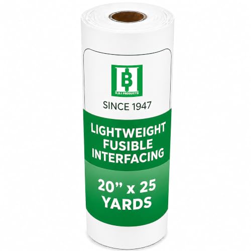 HBI Lightweight Fusible Interfacing, White Non Woven Iron-On, 20 in x 25 yd - size: 20” x 25 yd Light Weight