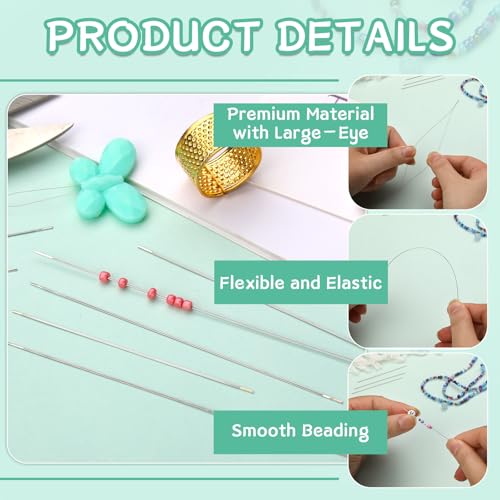 GarfxG 31 Pcs Big Eye Seed Collapsible Bead Needle Set with Beading Tools - style: Set C