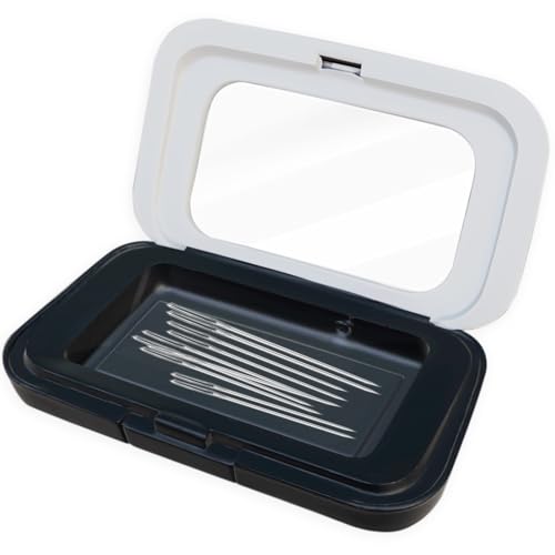 FJW Magnetic Needle Holder Case with Clear Acrylic Lid - Strong Sewing Pin Storage Case - Secure & Visible Needle Keeper for Sewing, Quilting, Crafts Small - size: S