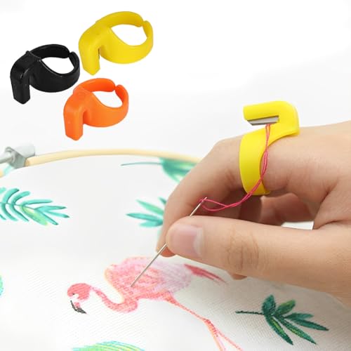 Joyzan Thread Cutter Finger Rings, Plastic Sewing Thimble Yarn Cutting Tool
