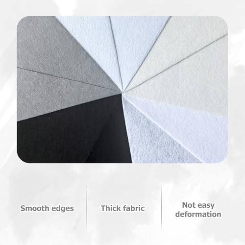 30Pcs Stiff Felt Sheets, 1mm Thick Felt Fabric Squares for Sewing & DIY - color: Black, White, Gray