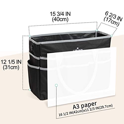 JJRING Large 600D Nylon Artist Organizer Tote Bag With 16 Pockets, Silver - color: Silver, size: Large