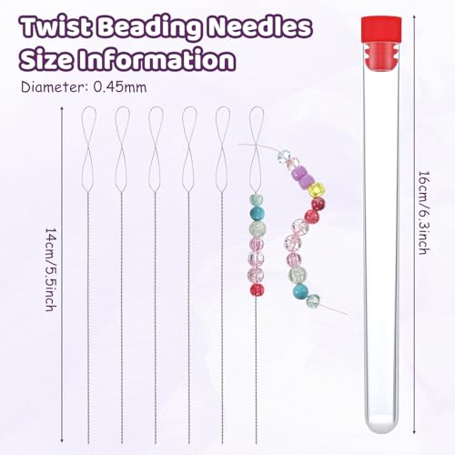 12pcs Twist Seed Bead Needle, Beading Needles 5.5inch Twisted Wire Foldable Eye Beading Needle for Jewelry Making Bracelet Necklace Jewelry Making - style: style 1
