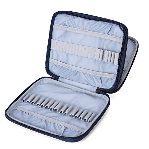Teamoy Crochet Hook Organizer Case, Empty Crochet Hook Holder, Cats Blue - color: Cats Blue