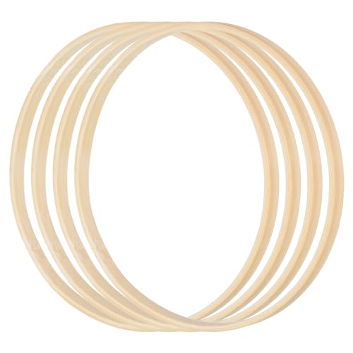 PATIKIL 12 Inch Bamboo Macrame Hoop, 10Pcs Wood Floral Hoop Craft Rings for DIY Craft Dream Catcher Wedding Wreath Decor Wall Hanging Decorations - size: 12 Inch