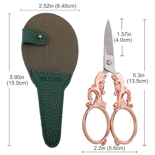 YOUGUOM Sewing Scissors with Cover, Multipurpose Craft Shears - color: Rose Gold