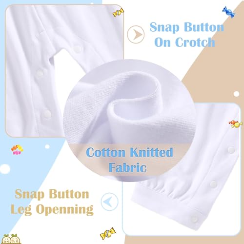 Booulfi Boy Baptism Outfits White Romper Fall Clothes Christening Gifts - color: White-5157, size: 6-9 Months