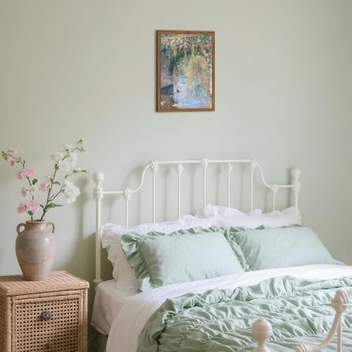 Framed Vintage Monet Canvas Wall Art, Floral Landscape Wall Decor Paintings, Country Nature Pictures Prints Aesthetic Home Decor for Living Room Bedroom Bathroom 16x24 inch - color: Bridge, size: 24"L x 16"W