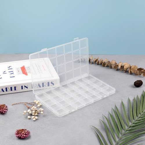 28 Grids Plastic Organizer Box with Dividers for Crafting, Storage Container for Beads & Charms & Accessories(2-Pack)