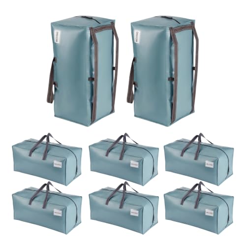 VENO 8 Pack Heavy Duty Moving Bags with Backpack Straps, Zippers & Handles, Extra Large Packing Bags for College Dorm Essentials, Moving Supplies Alternative to Cardboard Moving Boxes - color: Light Blue, size: 8 Pack