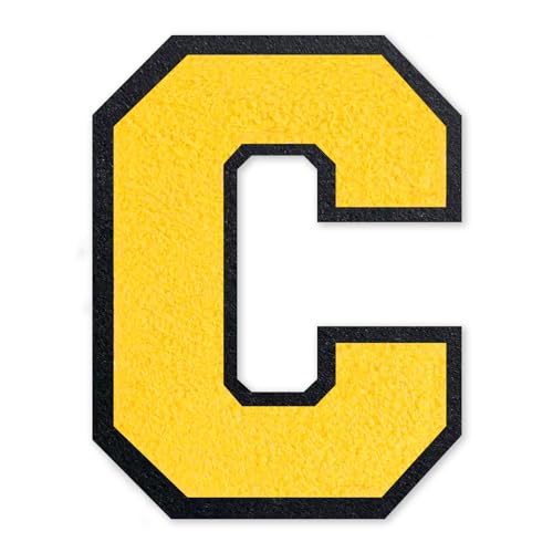 6 Inch Varsity Letter Patches Yellow Iron On Letters - color: Yellow, size: C
