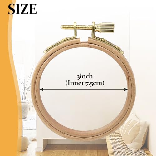 Opfiue 2 Pack 3 Inch Beech Wood Embroidery Hoop, Round - style: 3 Inch
