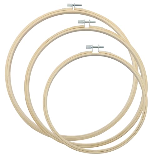 Moicstiy 3 Pcs Adjustable Embroidery Hoops Set - 7/8/10.3 Inch Round - style: 7/8/10 Inch