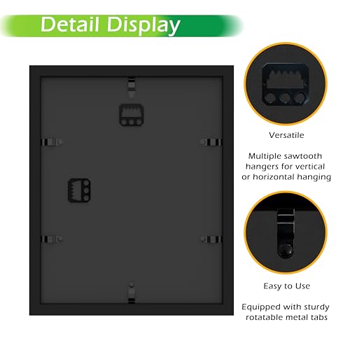 FrameWorks 8” x 10” Black Wooden Shadow Box Frame – Display Case with Soft Felt Back, Memory Box with Tempered Glass, Display Box with Elegant White Ball Push Pins, Wooden Flower Box - color: Black, size: 8"x10"