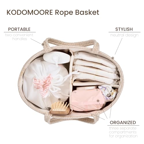 Diaper Caddy Organizer, Gift Basket for Baby Shower, Newborn Essentials - color: Oatmeal, size: Small