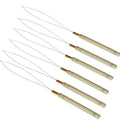 6 Pcs Hair Extension Loop Needle Threader Wire Pulling Hook Tool Micro Rings Nano Beads Device Tool for Silicone Microlink Fusion Hair Feathers Extensions (6Pcs) - size: 6Pcs
