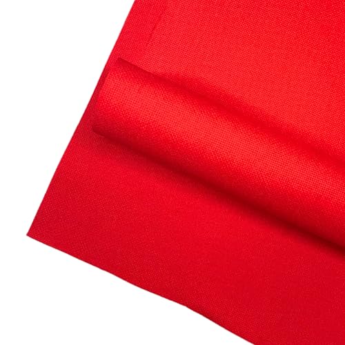 2 Sheets of Red 14 Count Aida Cloth – 18 x 18 Inch Pre-Cut Fabric Squares – Cross Stitch Fabric – 100% Cotton – Ideal for Needlework & Embroidery – The Knotty Unicorn - color: Red