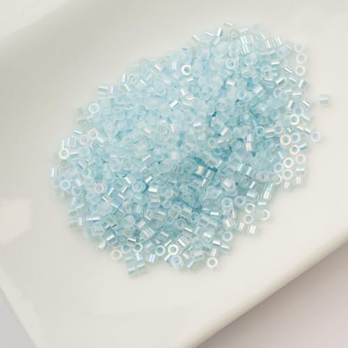 John Bead 25g Cylin Beads Sky Glow in Dark AB 11/0 Glass Cylindrical Seed Beads for Jewelry Bracelets Necklaces Earrings Making Embroidery - color: Sky Glow in Dark AB