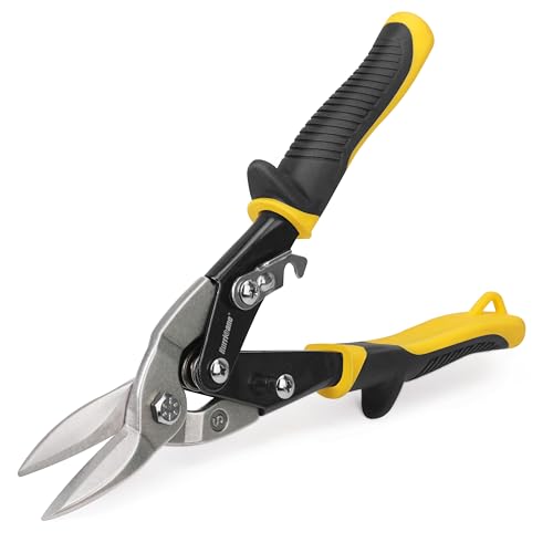 HURRICANE 10 inch Aviation Tin Snips, Straight Cut Metal Shears with Non-Slip Tyregrip Handle, Cr-V Steel Blades Shears for Thin Sheet Metal, Aluminum, Gutter & DIY Projects (Pack of 20) - size: 10 Inch Regular: Straight Cut (Pack of 20)