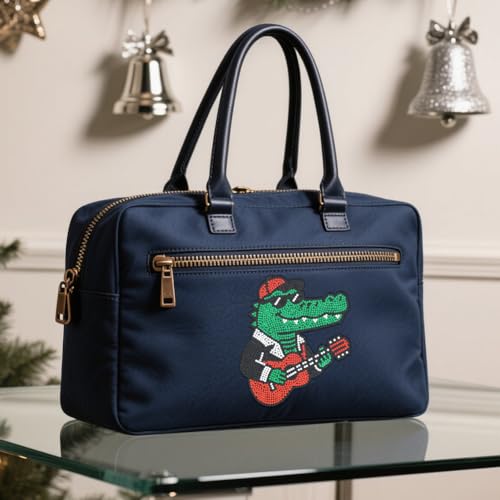 ANATTASOUL Guitar & Crocodile 11.6"x8.2" Animal Rhinestone Iron on Patches - style: Guitar and Crocodile